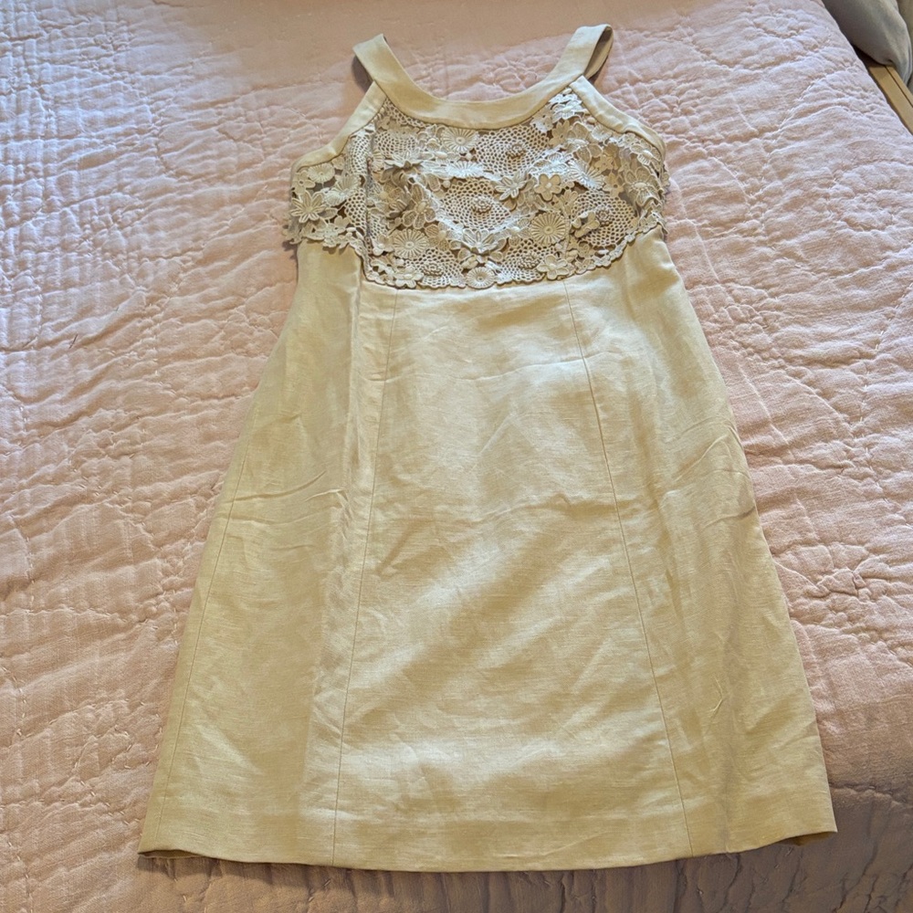 Anthropologie Cream Lace Dress